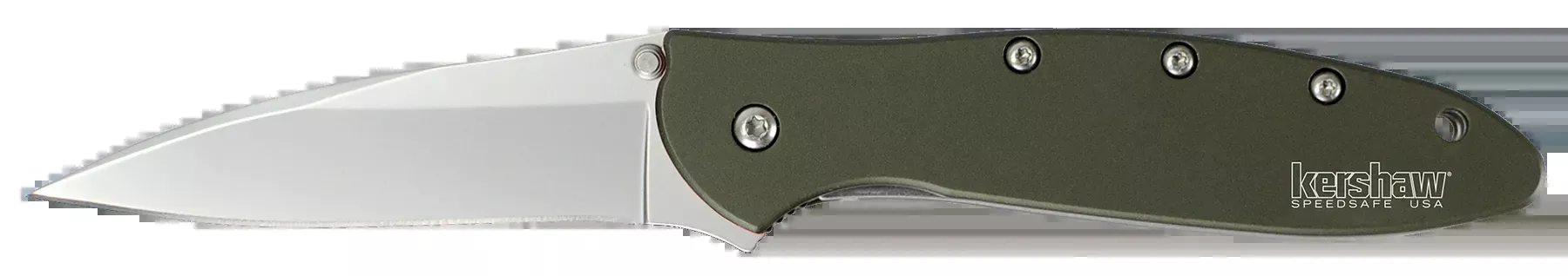 Leek 3″ Folding Drop Point Plain Blade Knife – Bead Blasted OD Green