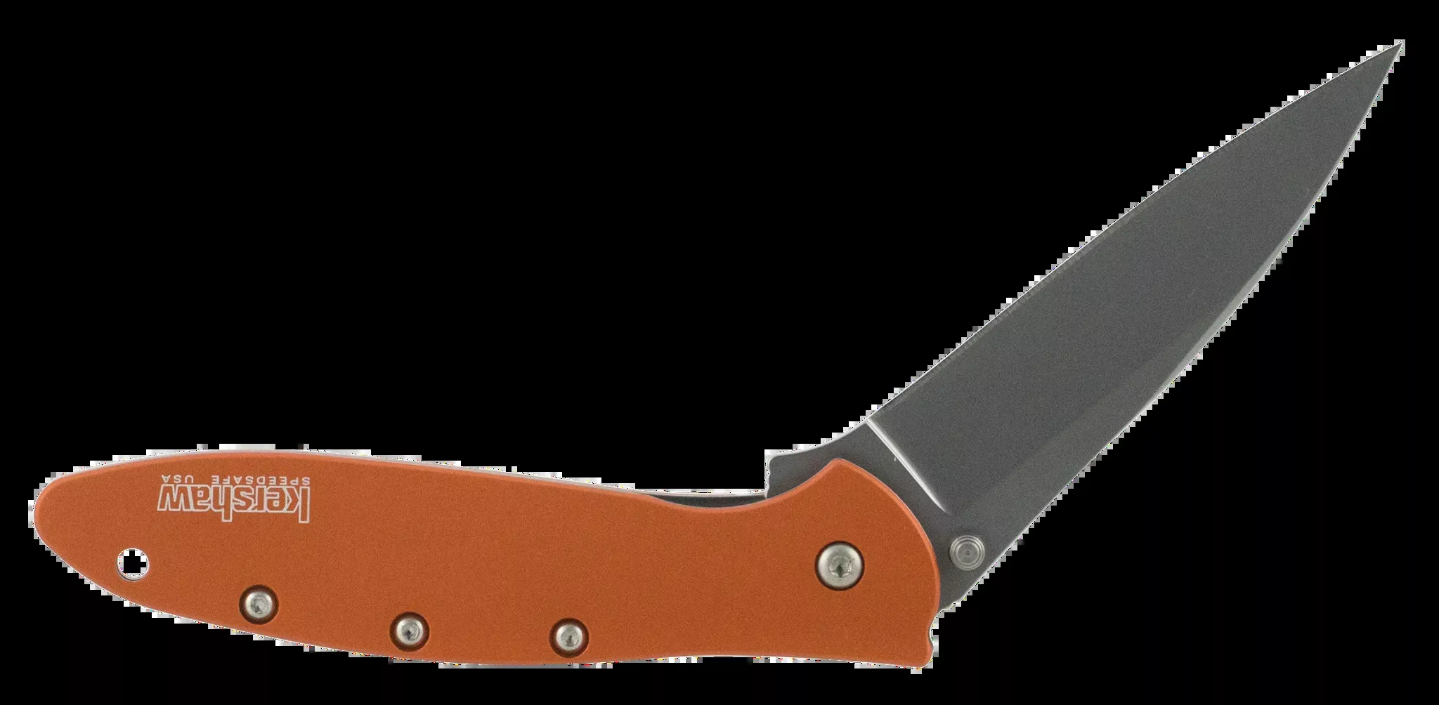 Leek 3″ Folding Drop Point Plain Blade Knife – Bead Blasted Orange