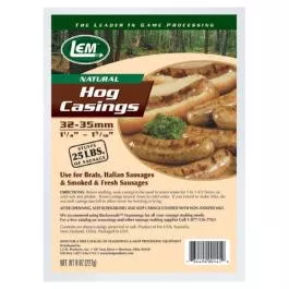 LEM Natural Hog Casing - 8 oz. Bag (32 - 35mm)