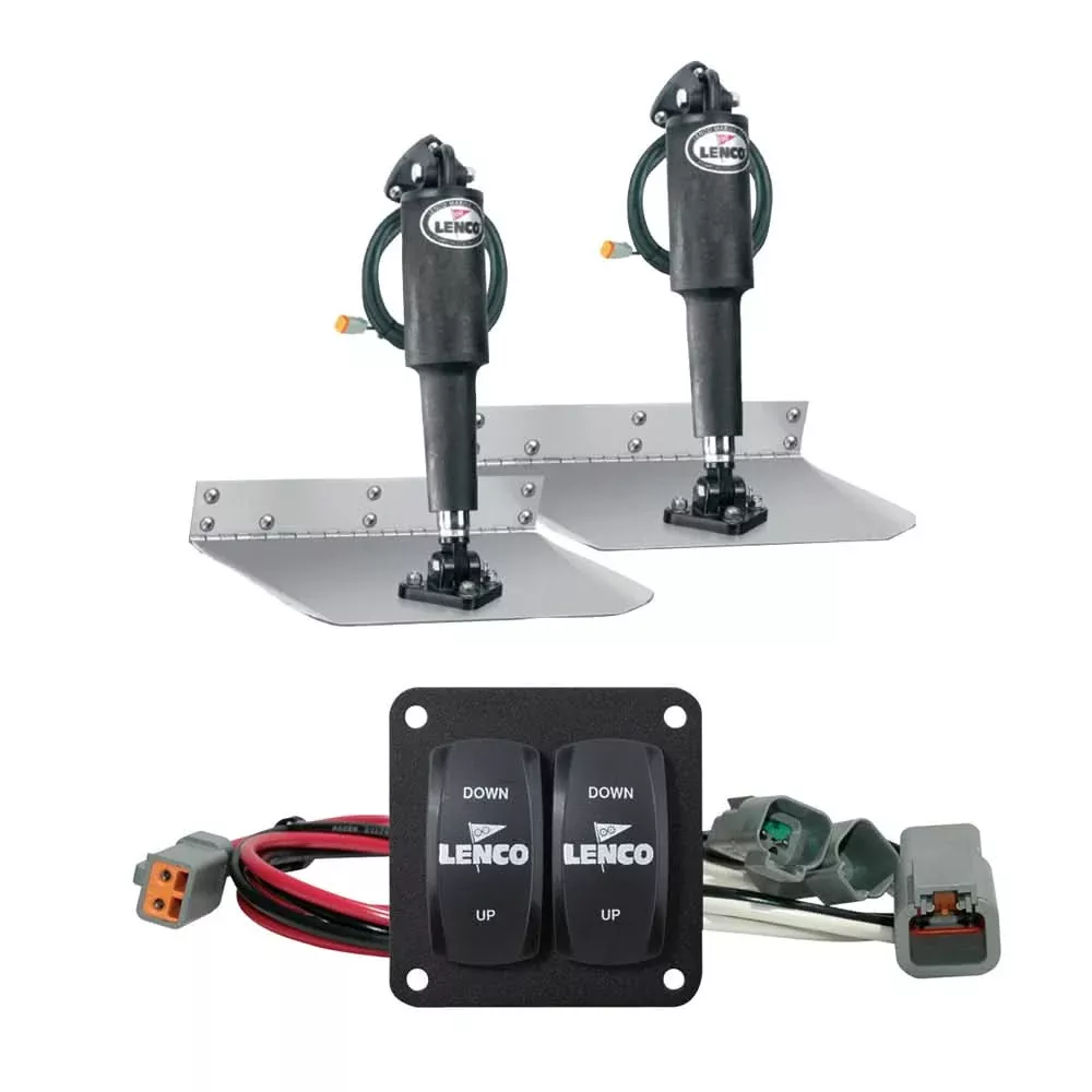 Lenco 9″ x 12″ Standard Trim Tab Kit w/Double Rocker Switch – 15101-104
