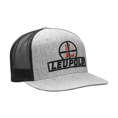 LEUPOLD Reticle Heather Black Flat Brim Trucker Hat (170584)