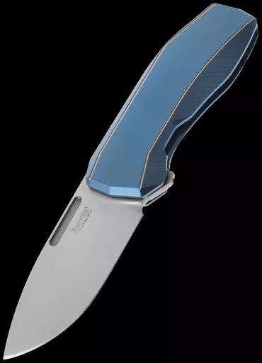 LionSteel N.ONE Titanium Blue Folding Knife
