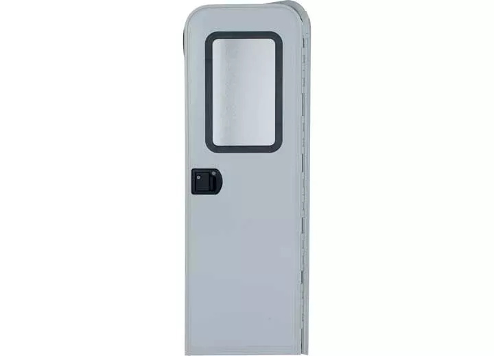 Lippert Right Hinge RV Radius Entry Door with Screen Door – 26″ X 72″, Polar White, Black Window Frame• V000381479