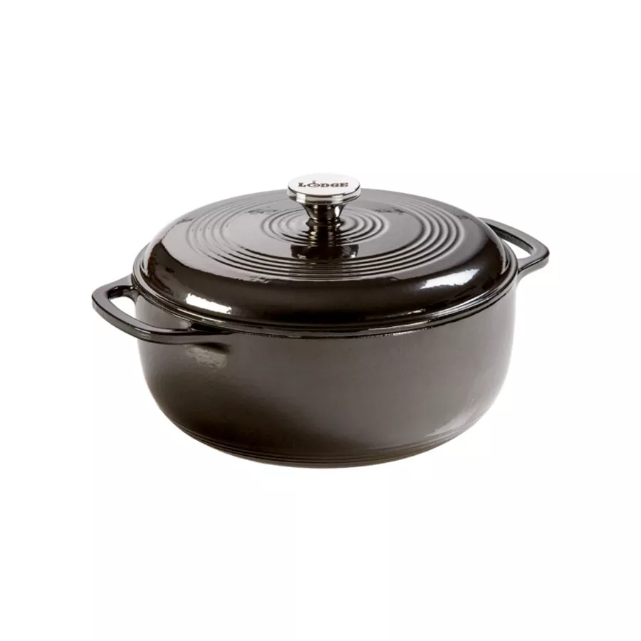 Lodge Logic 6 Quart Midnight Chrome Enameled Cast Iron Dutch Oven #EC6D18