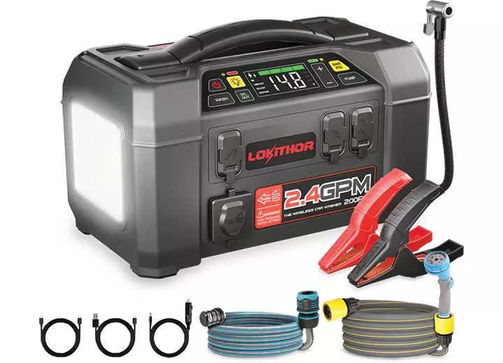 Lokithor Jump Starter with Pressure Washer Air Compressor 2500Amp• AW401