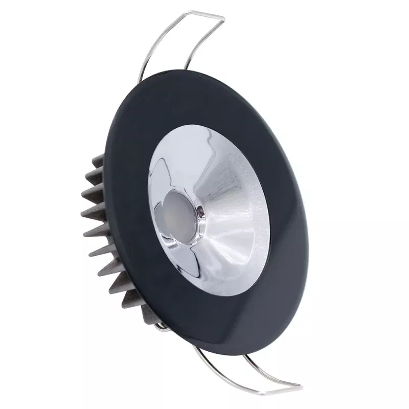 Lumitec Illusion Flush Mount LED Down Light – White – Non-Dimming – Black Housing – Chrome Reflector