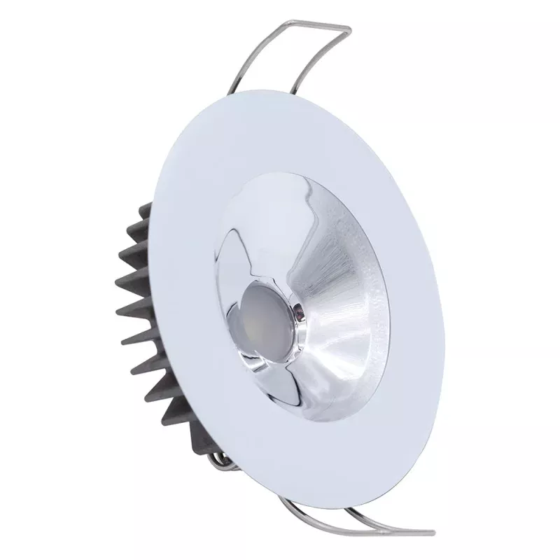 Lumitec Illusion Flush Mount LED Down Light – White – Non-Dimming – White Housing – Chrome Reflector