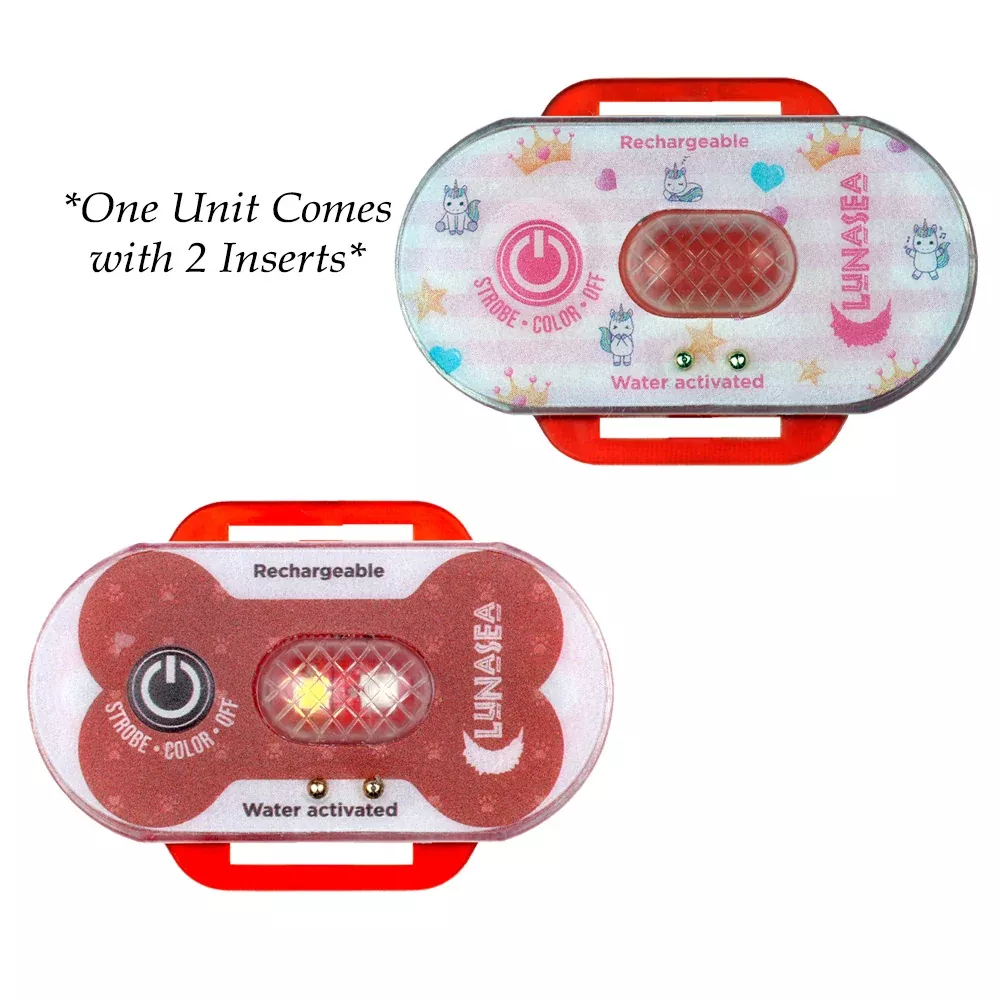 Lunasea Child/Pet Safety Water Activated Strobe Light – Red Case, Blue Attention Light – LLB-63RB-E0-01