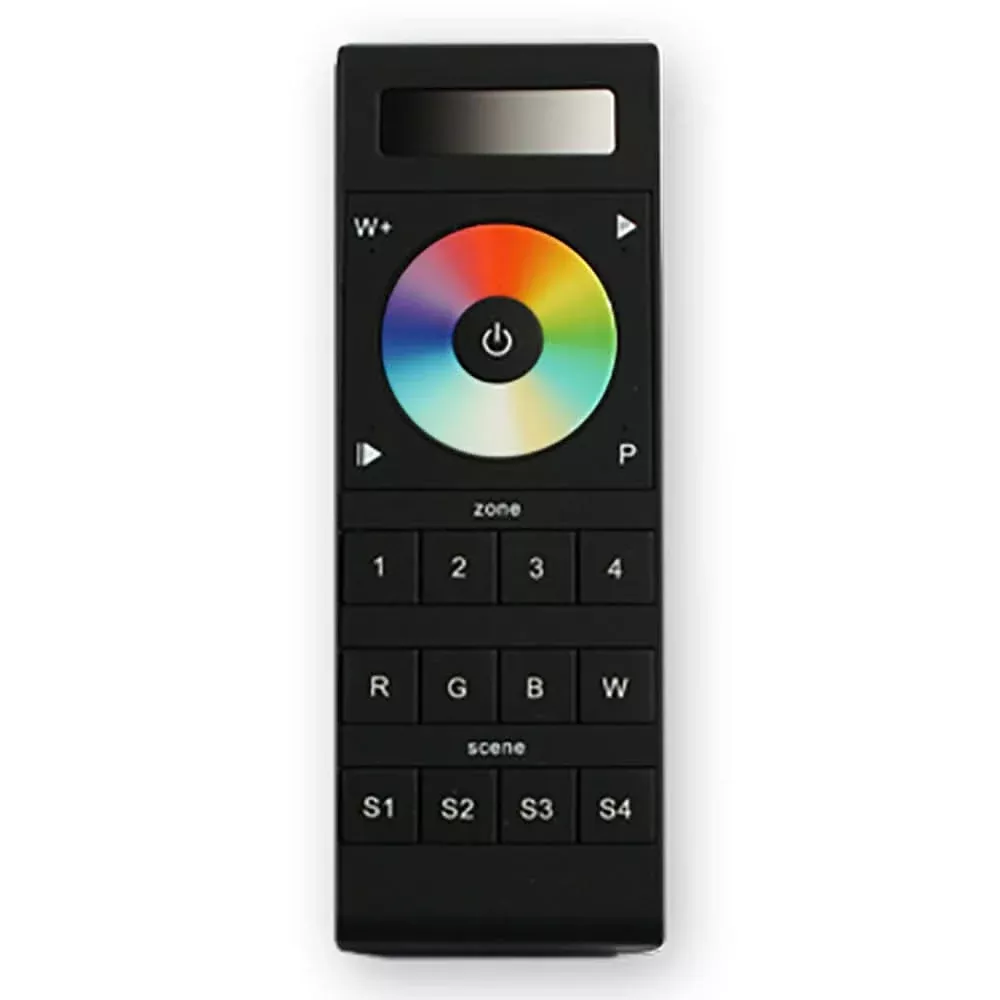Lunasea RGBW Handheld 4-Zone Controller with Color Wheel, 4 Memories, Batteries & Holder – LLB-45WG-01-00