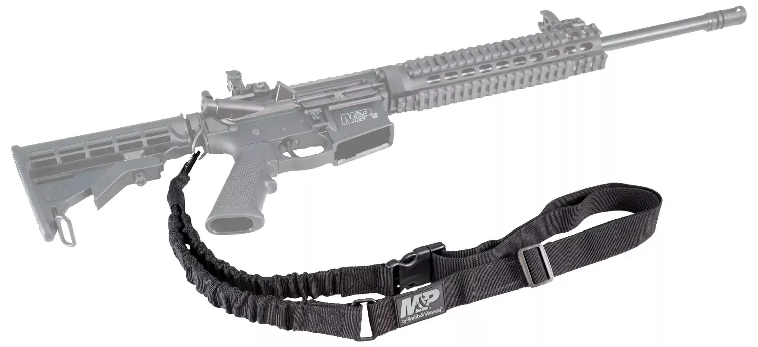 M&P Accessories Single Point Sling Kit made of Black Nylon with Adjustable Bungee Design for AR Platform
