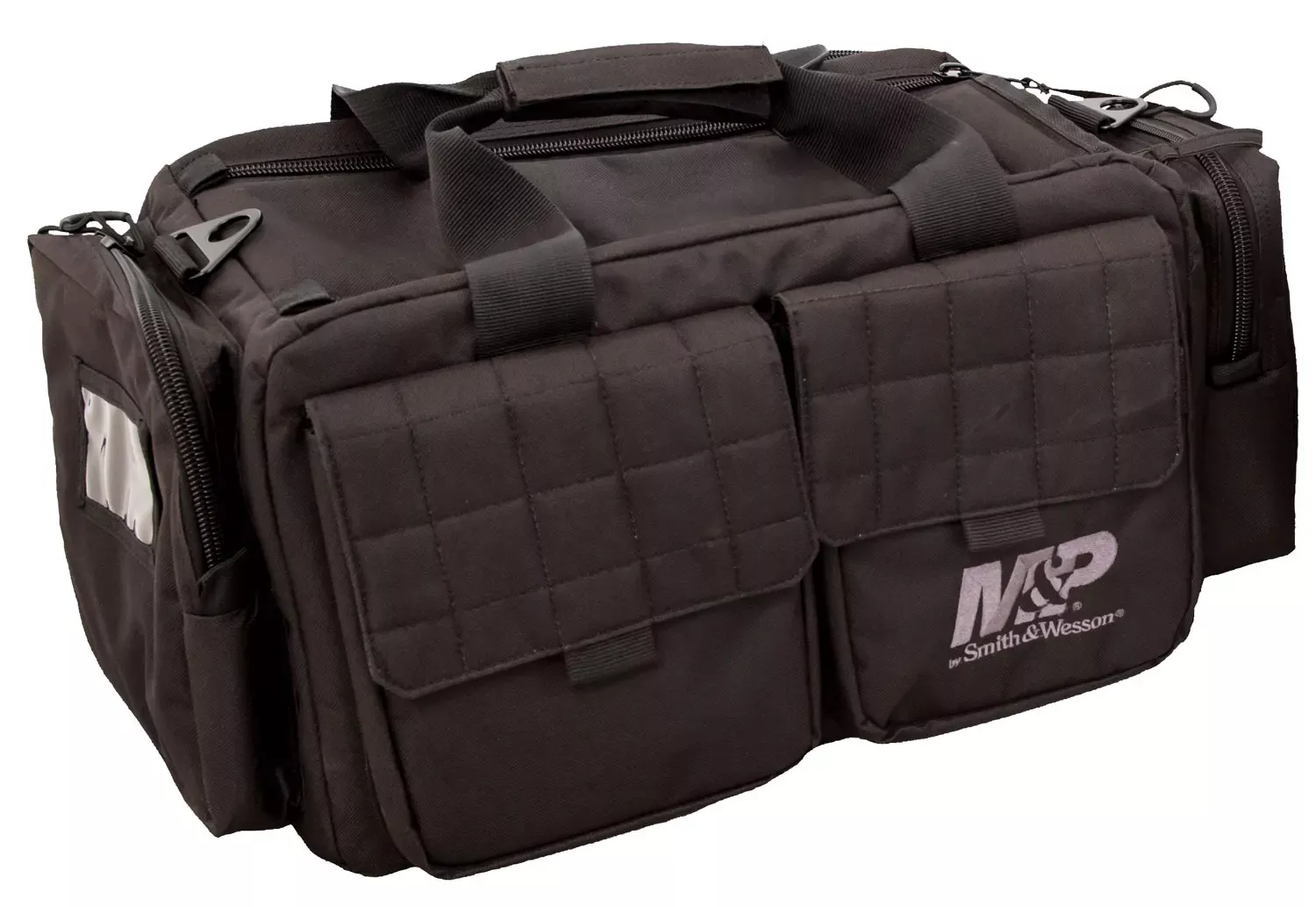 M&P AccessoriesOfficer Tactical Range Bag made of Nylon with Black Finish, Accessory Pocket, Padded Ammo Bag, Carry Strap & Single Handgun Case