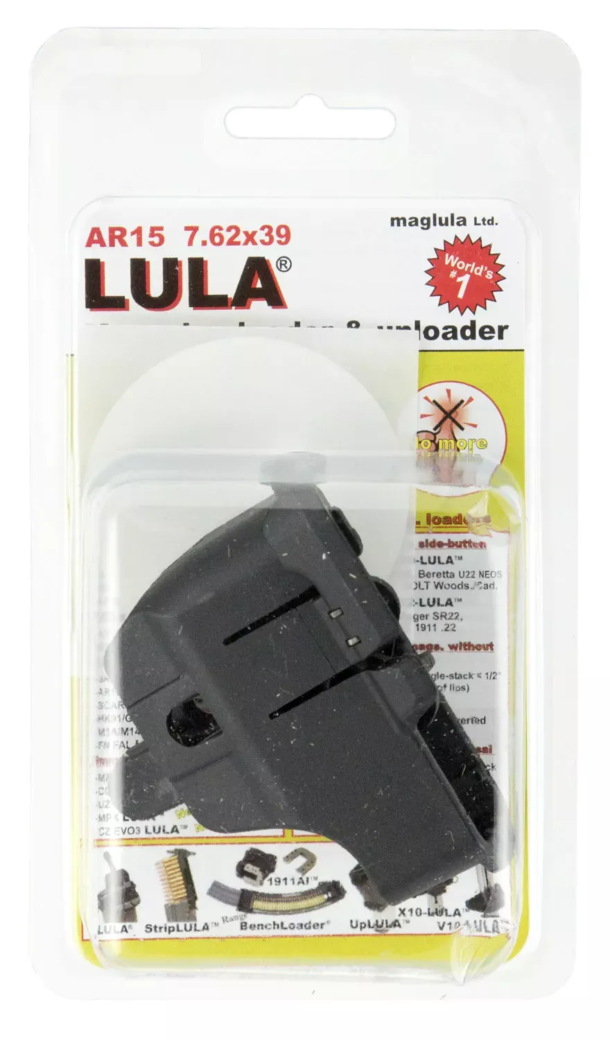 MaglulaLULA Loader & Unloader Made of Polymer with Black Finish for 7.62x39mm AR-15