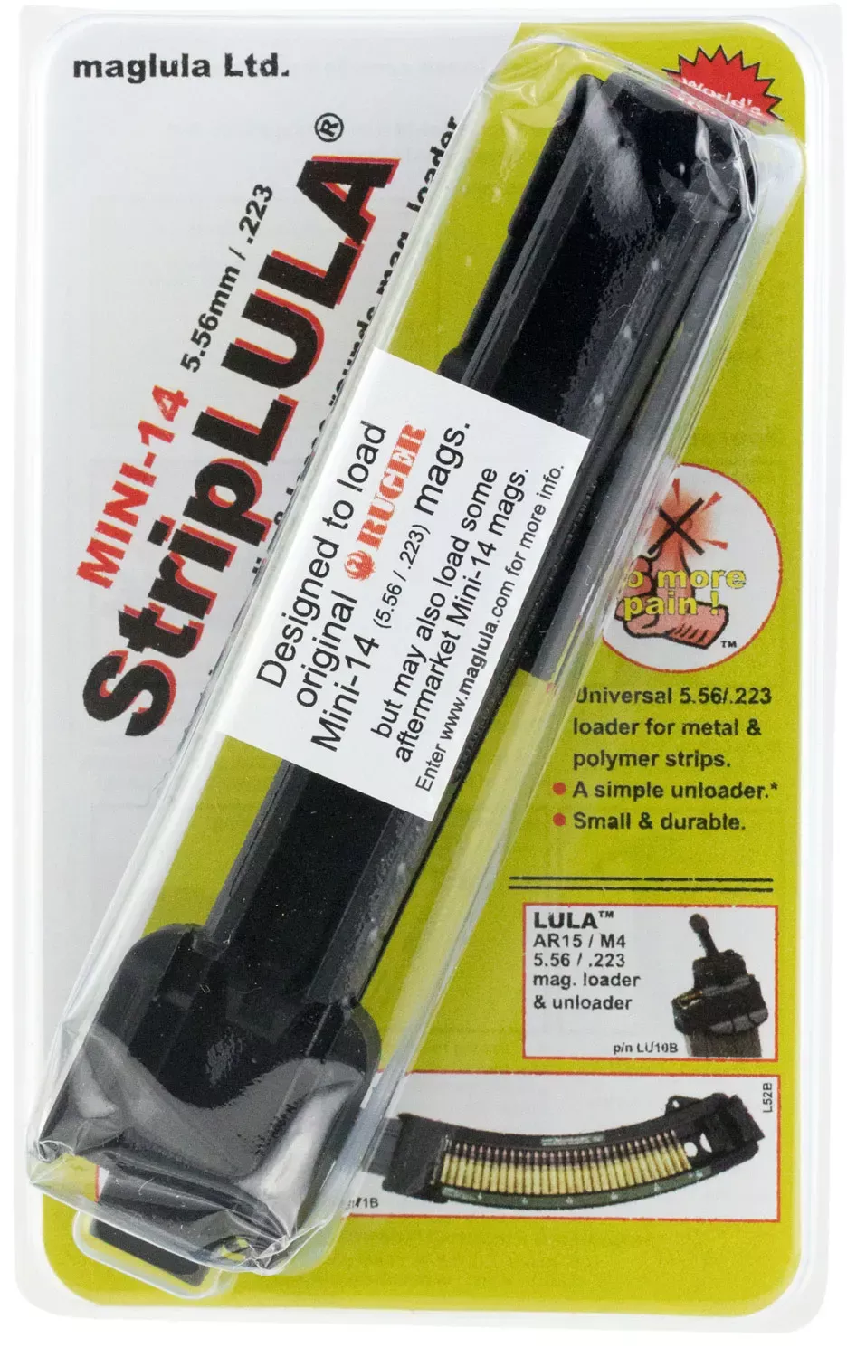 MaglulaStripLULABlack Polymer for 223 Rem, 5.56x45mm NATO Ruger Mini-14