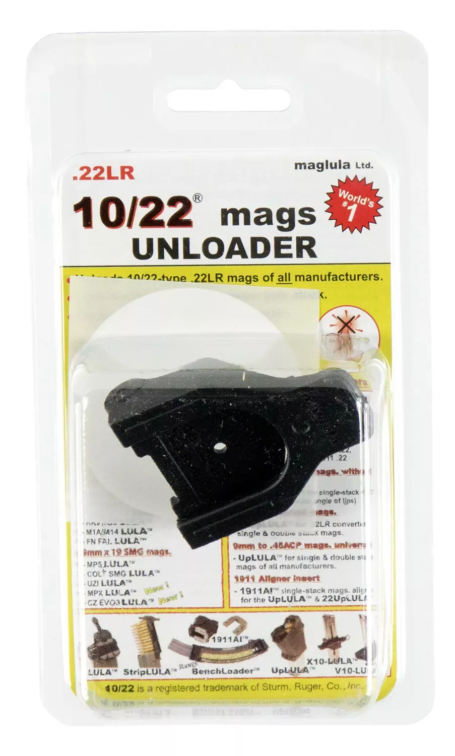 MaglulaUnloader with Black Finish for 22 LR Ruger 10/22