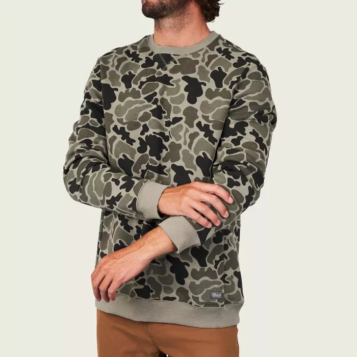 Marsh Wear Fireside Fleece Crew – Dark Green Mallard Camo #MWF1043