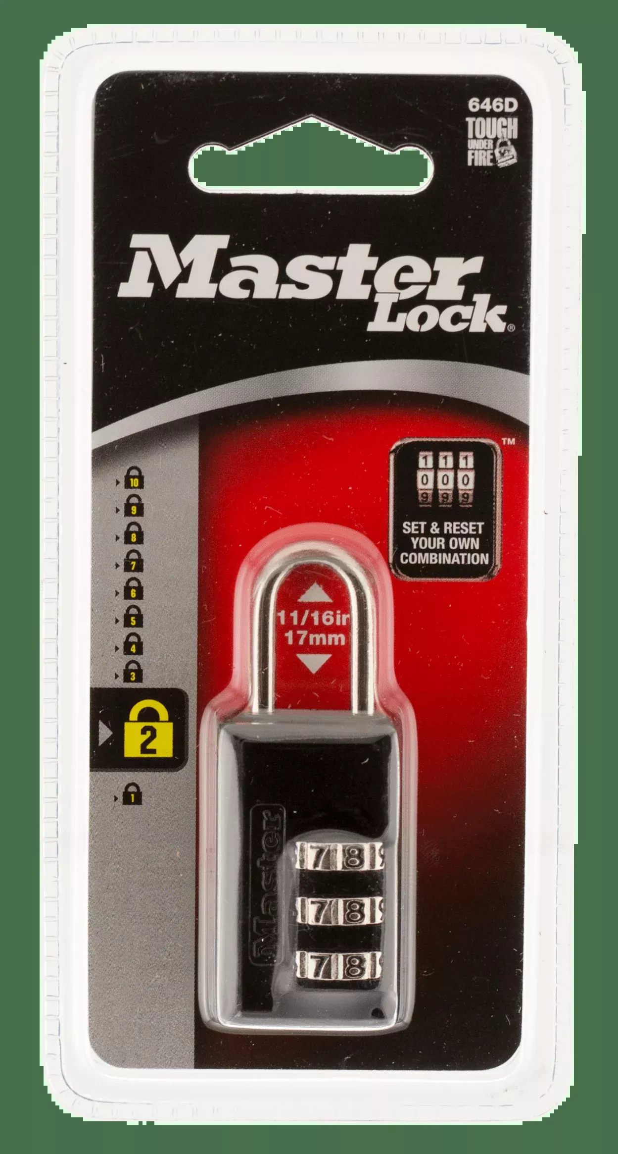 Master Lock Combination Lock, Master 646dCombo Padlock
