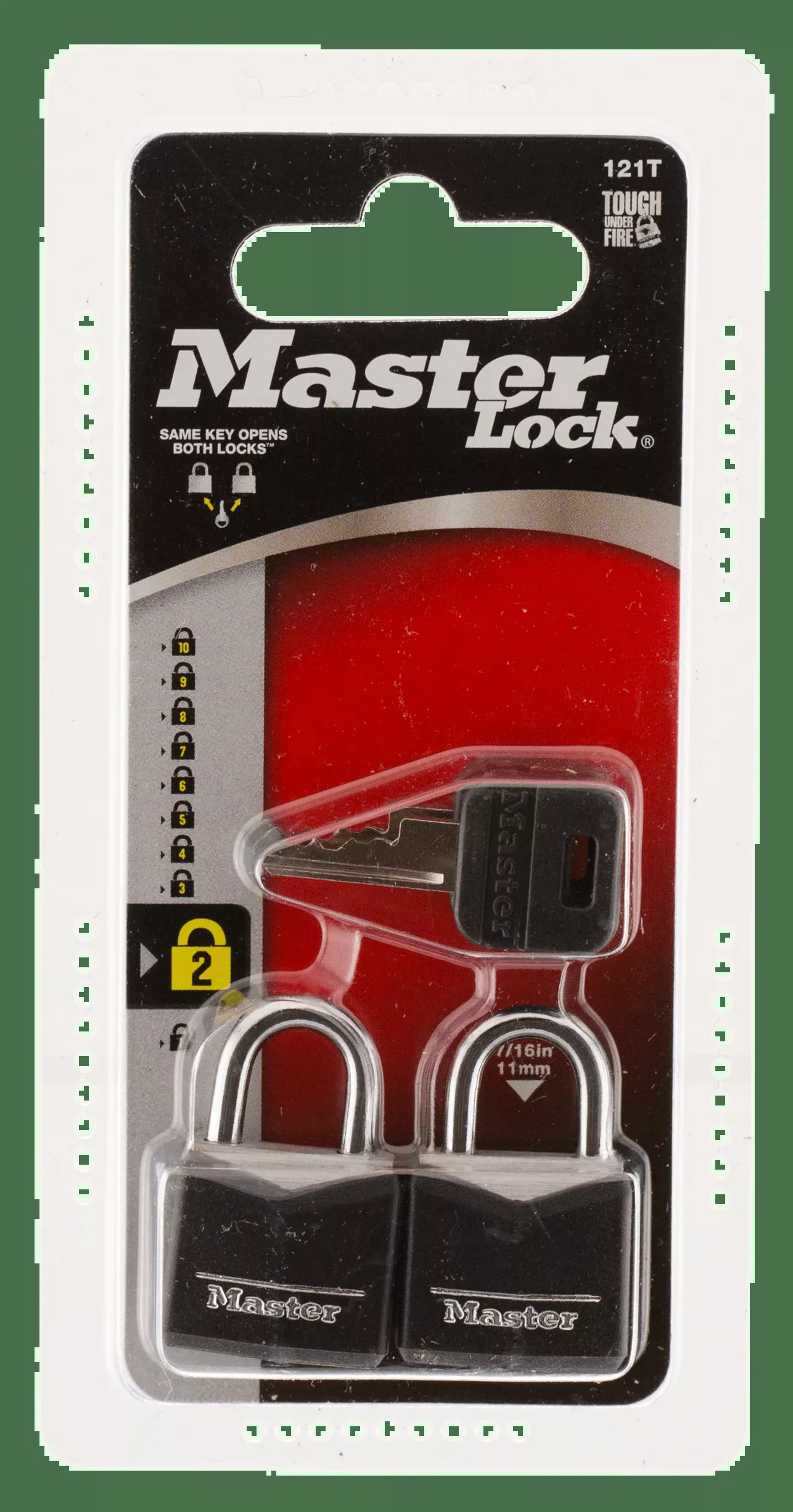 Master Lock Padlock, Master 121tDbl Pack Keyed Vinyl