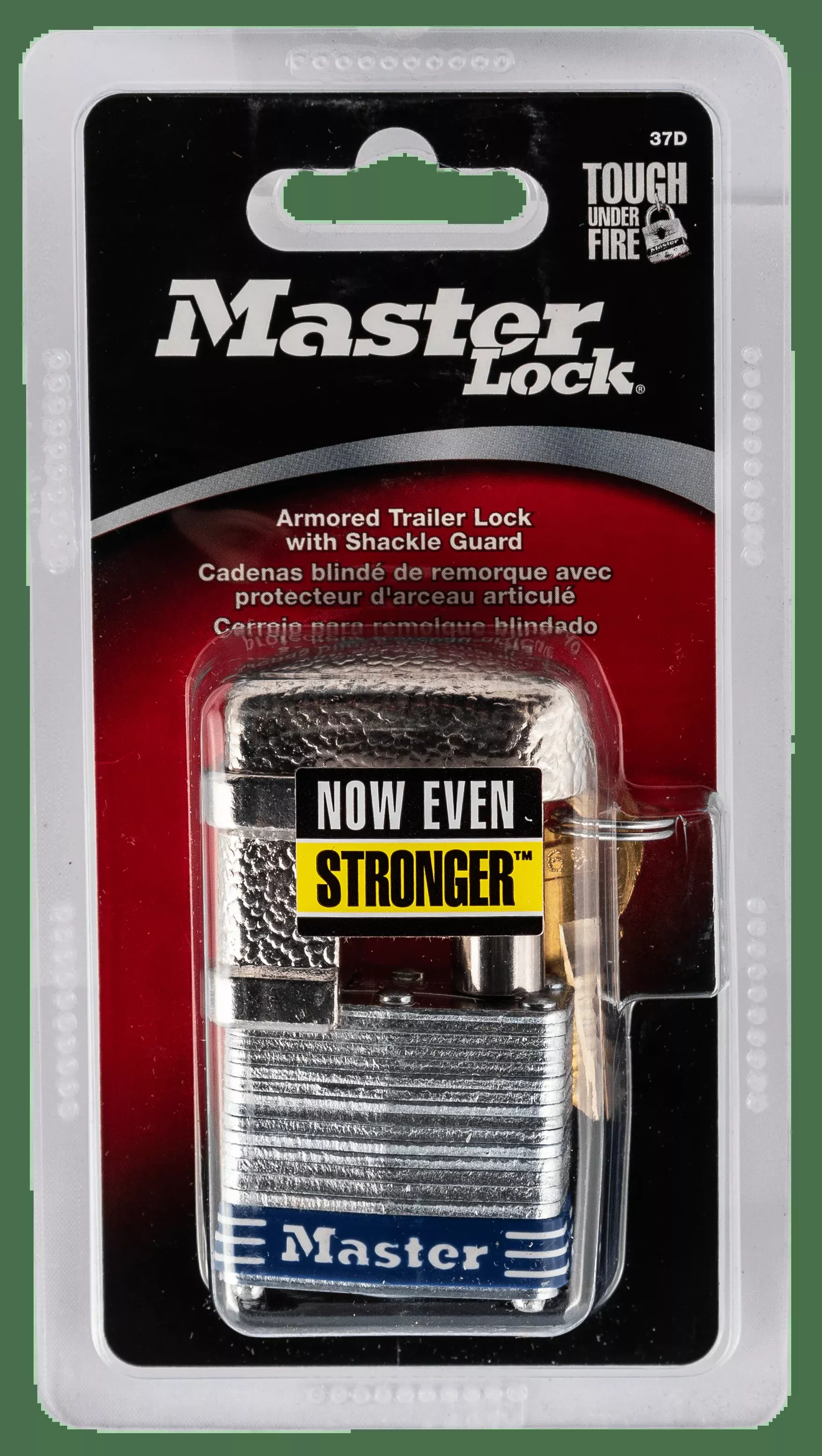 Master Lock Padlock, Master 37d Wide Shrouded Stl Shackle Lock