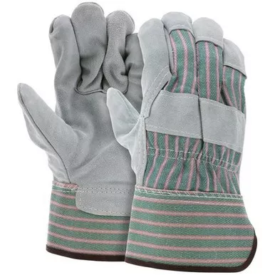 MCR Safety 1230 Split Leather Palm Work Gloves w/ 2.5" Rubberized Cuff