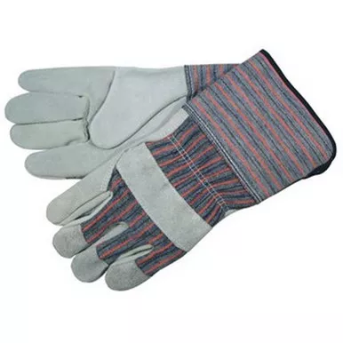 MCR Safety 1310 Long Gauntlet Split Leather Palm Work Gloves w/ 4.5" Rubberized Cuff