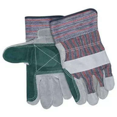 MCR Safety 1311JL Split Leather Jointed Double Palm Work Gloves w/ 2.5" Rubberized Cuff