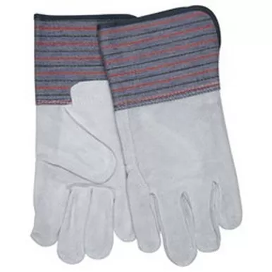 MCR Safety 1318 Split Full Leather Back Work Gloves w/ 4.5" Rubberized Cuff