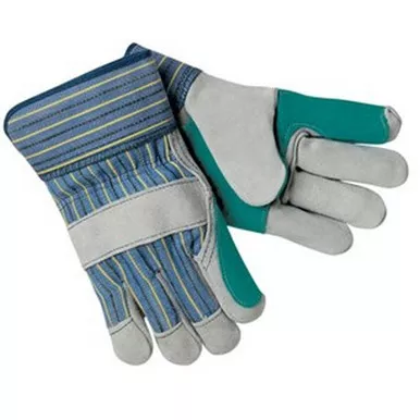 MCR Safety 1411A Split Select A Shoulder Leather Double Palm Work Gloves w/ 2.5" Plasticized Cuff