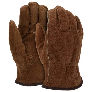 MCR Safety 3170 Insulated Premium Brown Split Cow Leather, Pile Lined Driver Work Gloves