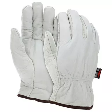 MCR Safety 3250 Premium Grade Grain Cowskin Leather, Fleece Lined Drivers Work Gloves