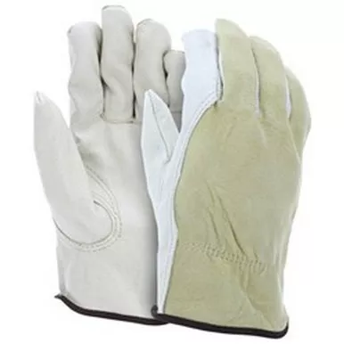 MCR Safety 3405 Select Grade Grain Pigskin Palm Split Back Leather Drivers Work Gloves w/ Keystone Thumb