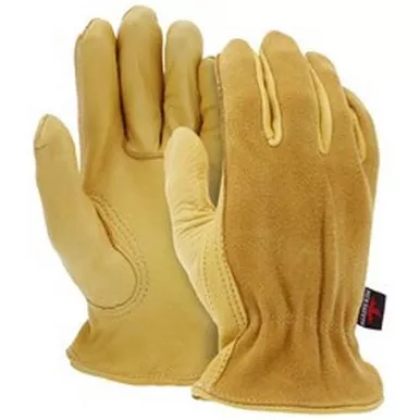 MCR Safety 3505 Select Grade Deerskin Grain Leather Palm Drivers Work Gloves