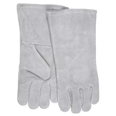 MCR Safety 4152 Regular Grade Gray Shoulder Leather, Cotton Lined Welding Work Gloves