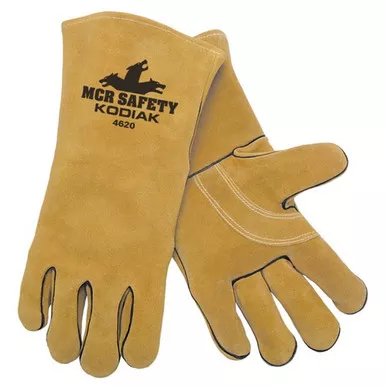 MCR Safety 4620 Kodiak Full Sock Jersey Lined Select Side Split Leather Welding Work Gloves