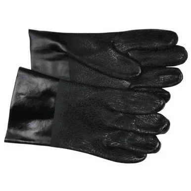 MCR Safety 6510S 10" Double Dipped Textured Black PVC Coated, Soft Interlock Lined Work Gloves