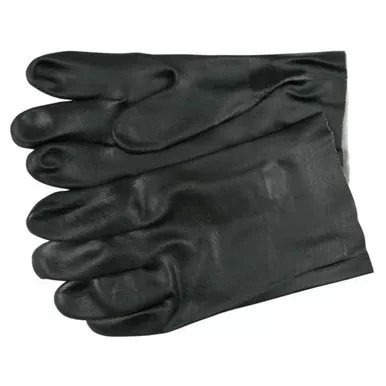 MCR Safety 6521S 10" Double Dipped Sandy Black PVC Coated, Soft Interlock Lined Work Gloves