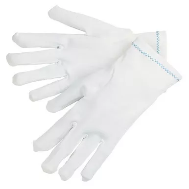MCR Safety 8760 Heavy Weight White Reversible, Hemmed, 100% Stretch Polyester, Low Lint Inspector Gloves w/ Inset Thumb