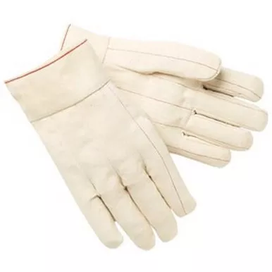 MCR Safety 9118B 18 oz.Cotton/Polyester, Double Palm Nap-Out, Clute Pattern Work Gloves w/ 2.5" Plasticized Band Top