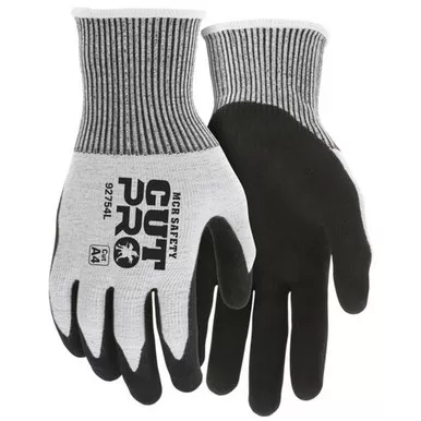MCR Safety 92754 Cut Pro 13 Gauge HyperMax™ Shell, Double Coated Black Nitrile, Cut Resistant Work Gloves