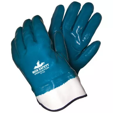 MCR Safety 9770 Predator Fully Rough Nitrile Coated, Jersey & Foam Lined, ActiFresh Treated Work Glove w/ Safety Cuff