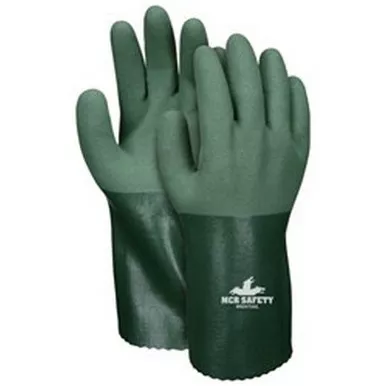 MCR Safety MG9756 13 Gauge Seamless Cotton/Polyester Shell, MicroFinish Full Nitrile Coated Work Gloves w/ 12″ Gauntlet Cuff