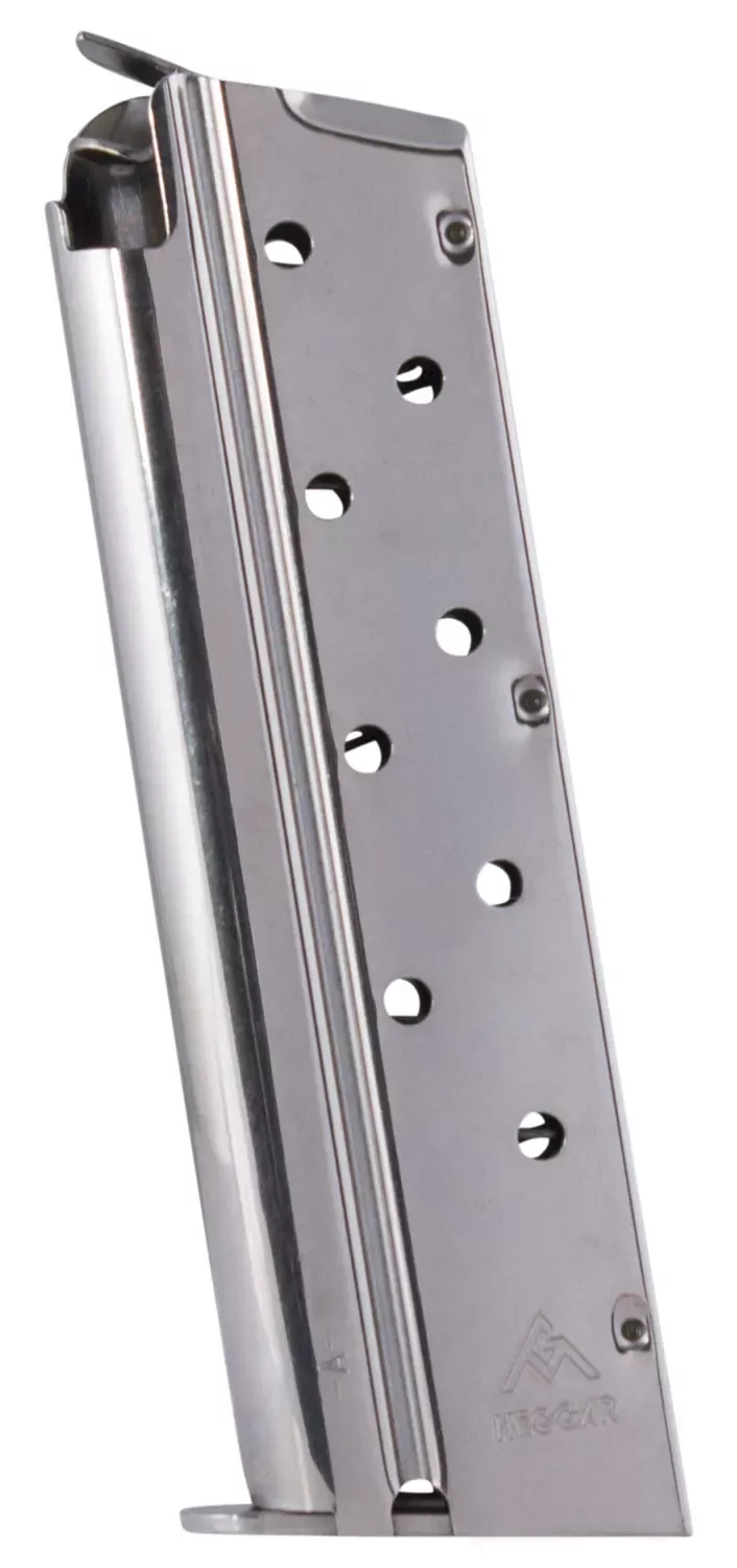 Mec-Gar OEM Nickel Detachable 9rd 9mm Luger 1911