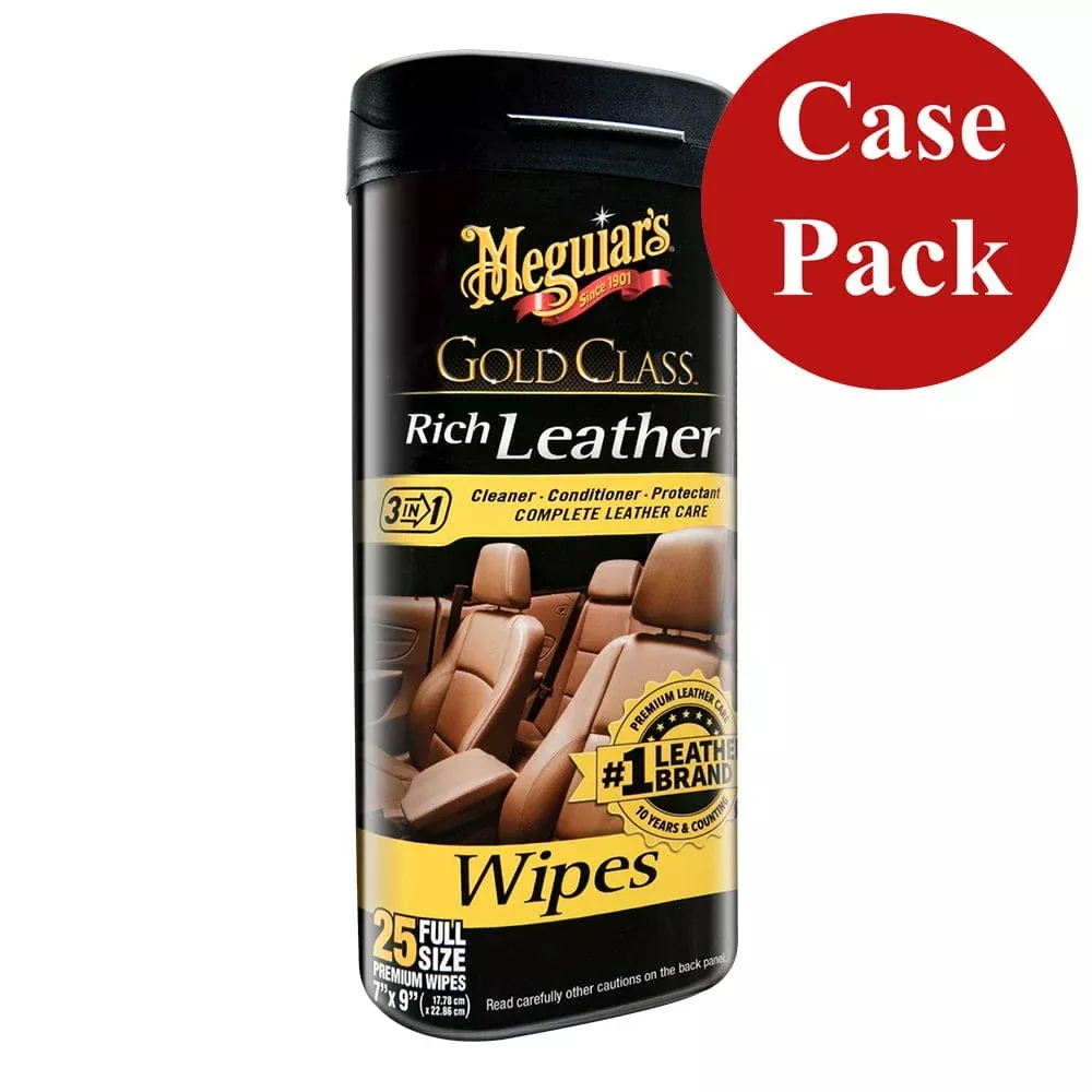 Meguiar’s Gold Class™ Rich Leather Cleaner & Conditioner Wipes *Case of 6*