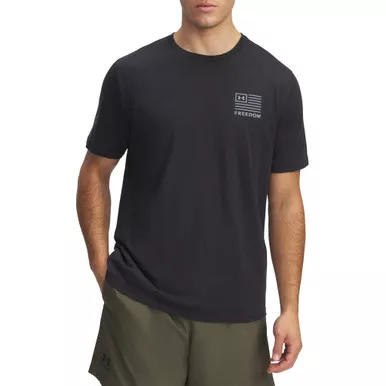 Men's Ua Freedom Left Chest Short Sleeve Black--titan Gray