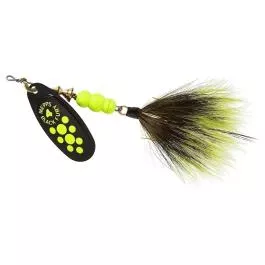 Mepps Black Fury Dressed Spinner - #4 - 1/3 oz. - Chartreuse Dot