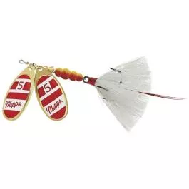 Mepps Double Blade Agila Dressed Spinners - #5 - Red-White-White