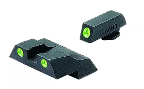 Meprolight USA Mepro Tru-Dot Fixed Sights Self-Illuminated Green Tritium Front & Rear with Black Frame for Glock 43, 42, 48, 43X