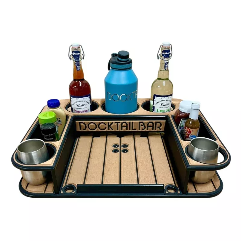 Midnight Series – Docktail Butler Boat Table – Choose Your Mount, Color & Custom Name