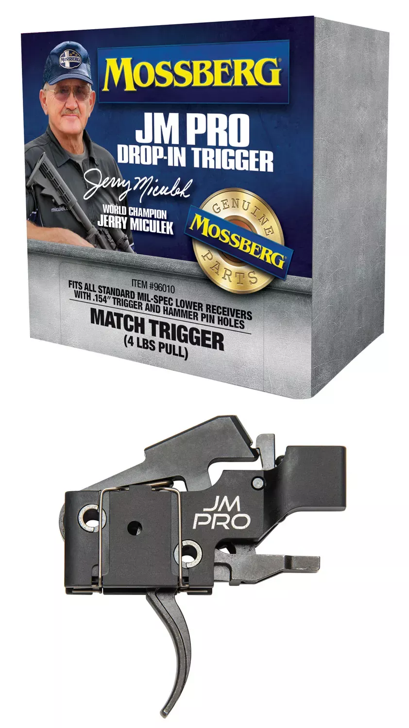Mossberg JM Pro Match Trigger Curved Trigger with 4 lbs Draw Weight for AR-15/AR-10