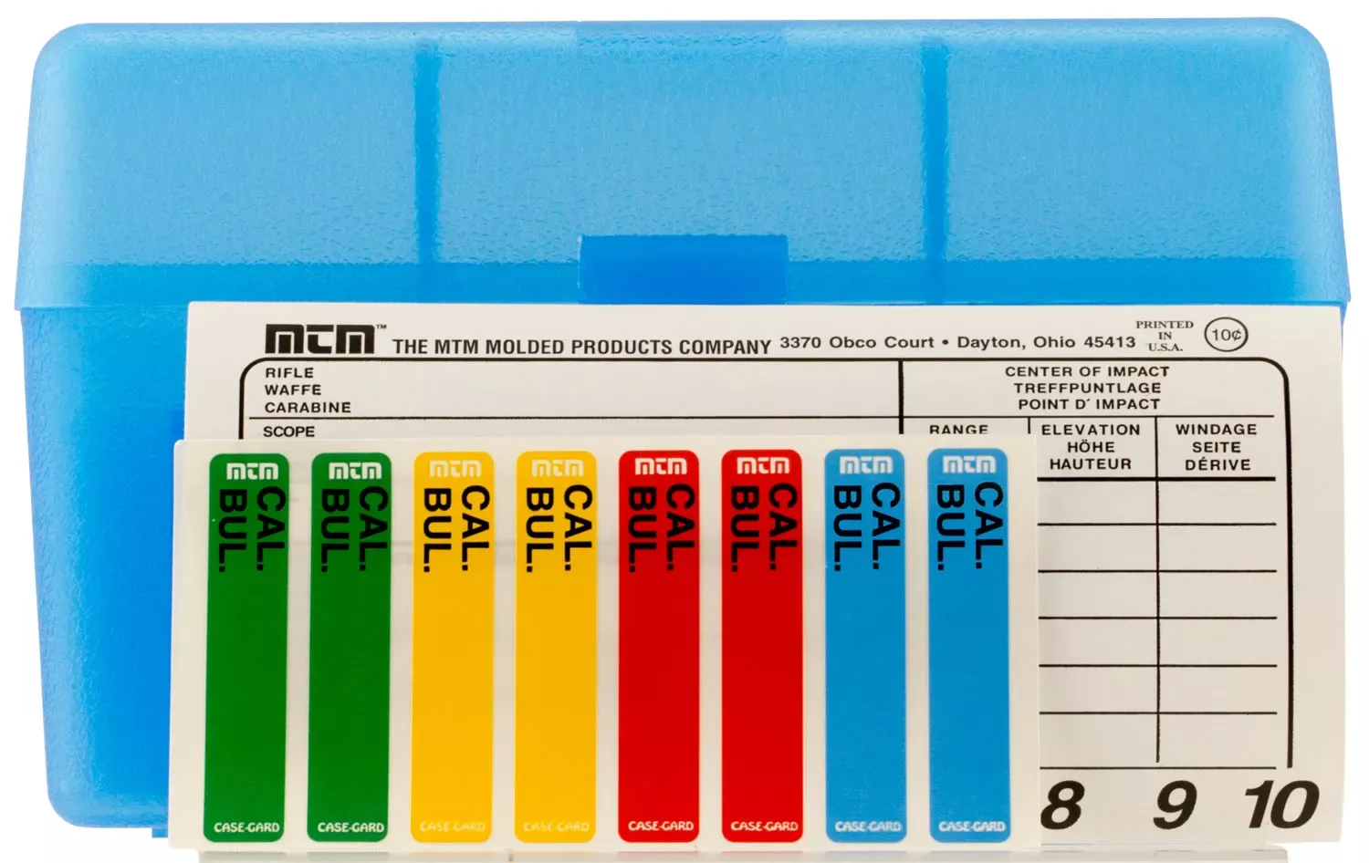 MTM Case-Gard Ammo Box Flip-Top R-50 Multi-Caliber Clear Blue 50rd