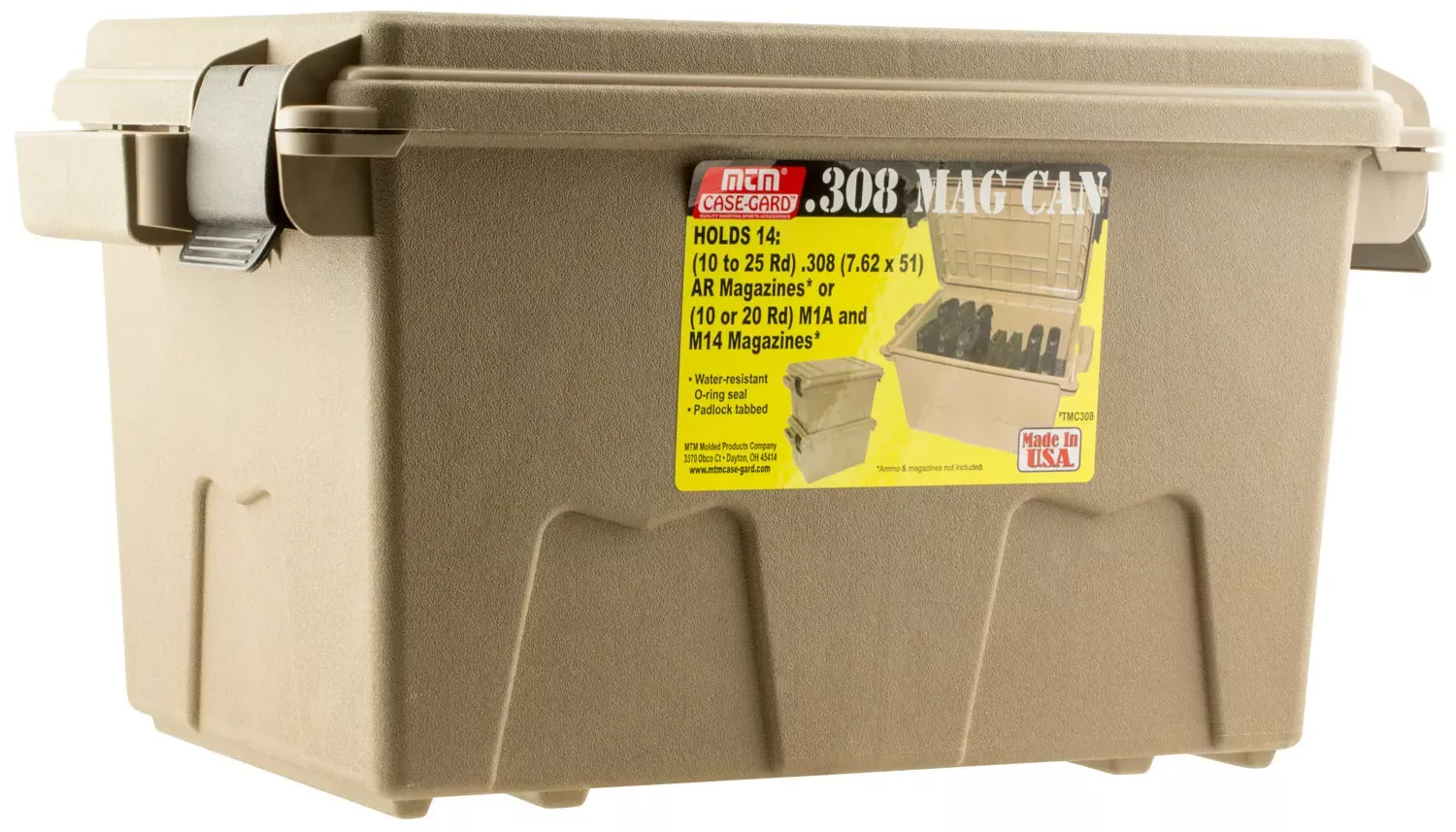MTM Case-Gard Tactical Mag Can 308 Win 7.62x51mm NATO AR Platform Flat Dark Earth Polymer